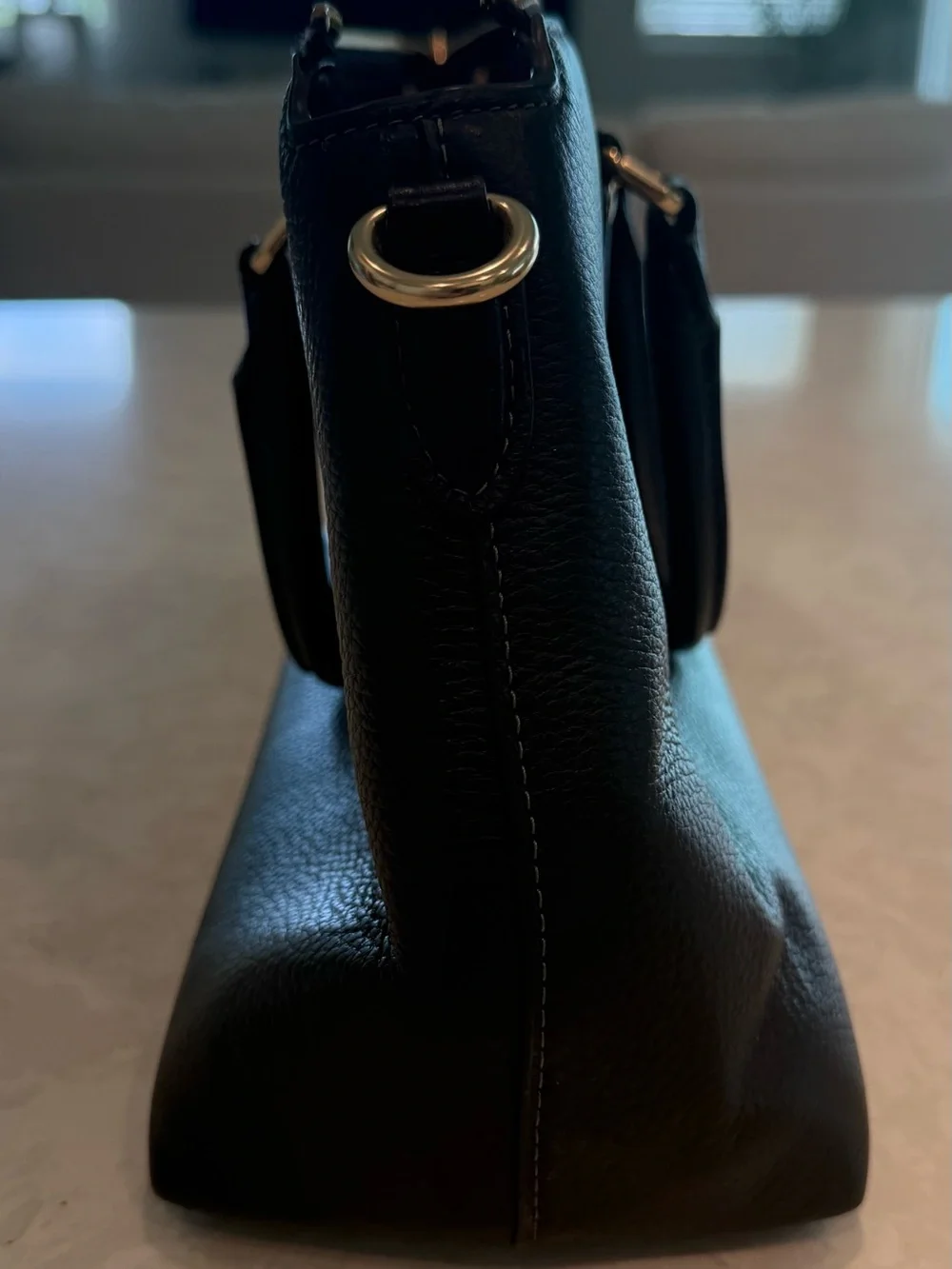 COACH Georgia Black Leather Satchel Handbag